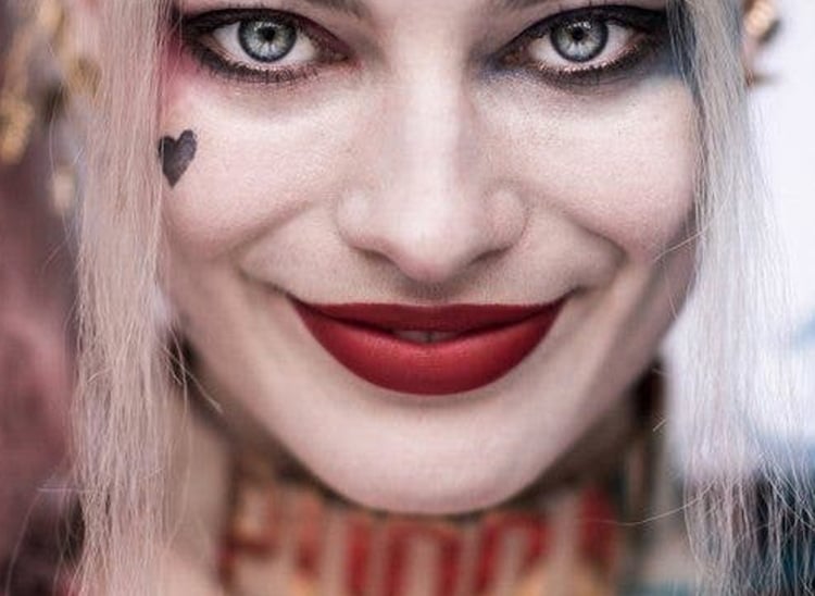 maquillaje Harley quinn|maquillaje harley pel&iacute;cula|detalles faciales harley quinn maquillaje